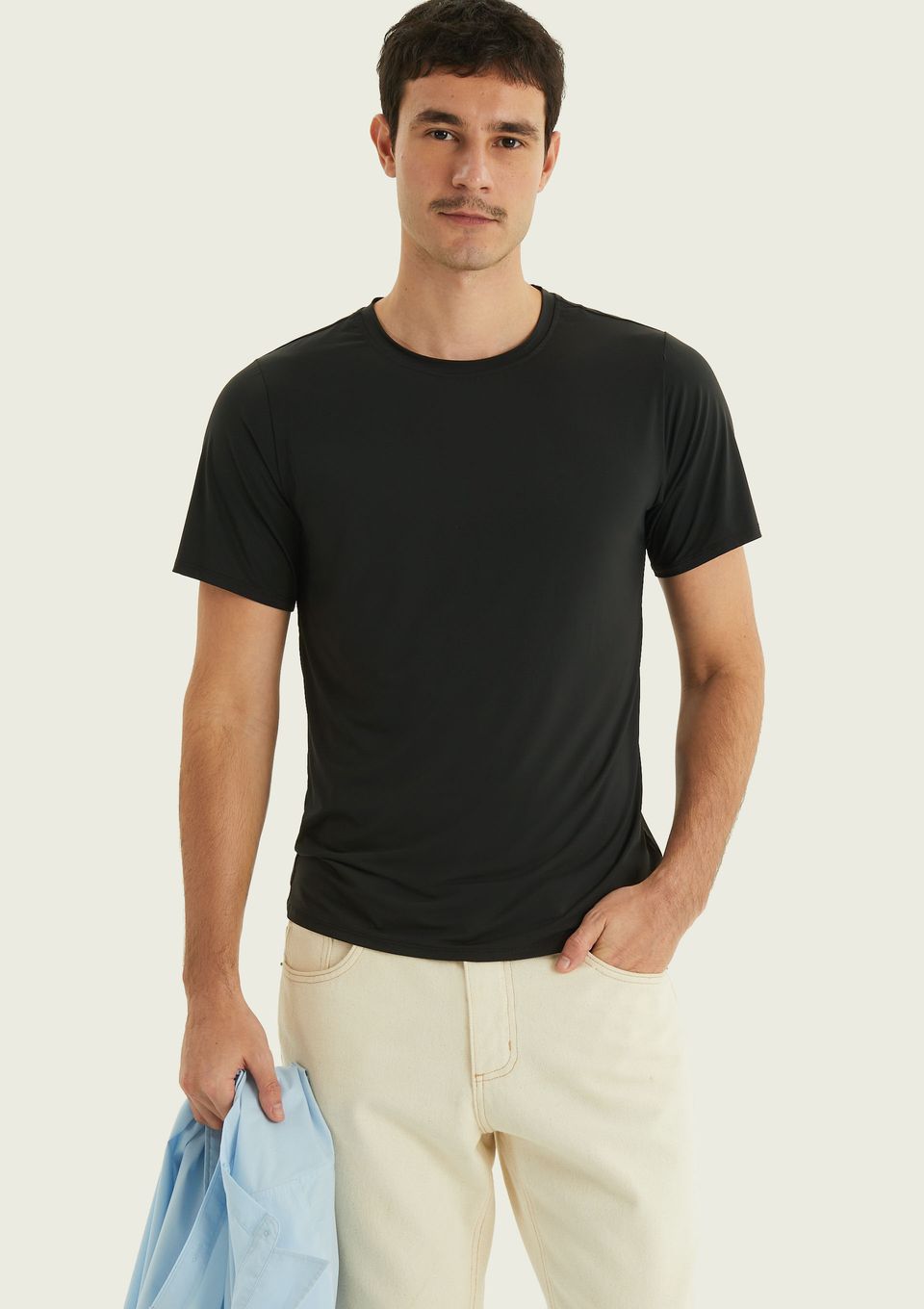 Camiseta Masculina Manga Curta Hering Refresca - Preto
