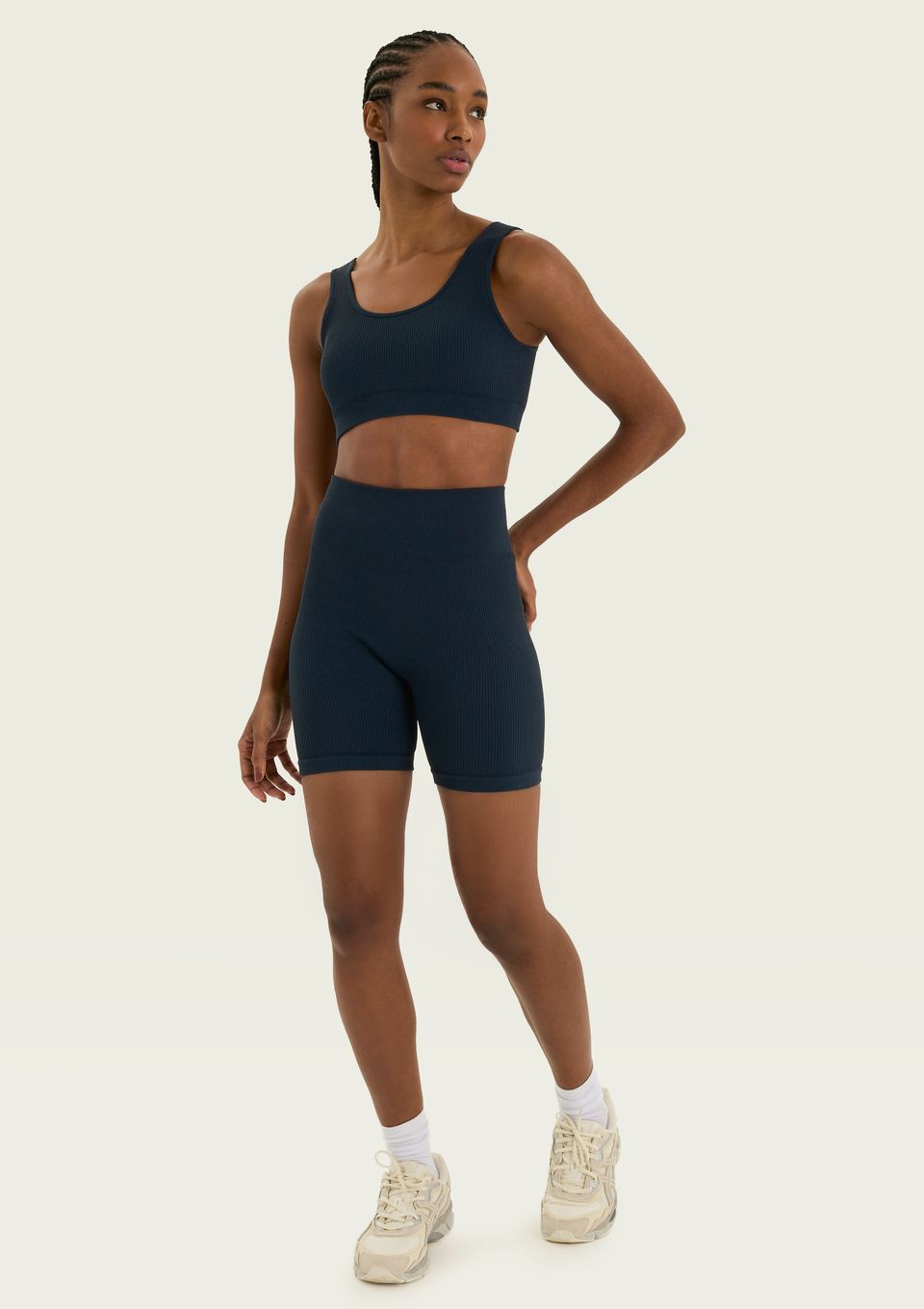 Bermuda Esportiva Feminina Biker Sem Costura - Azul