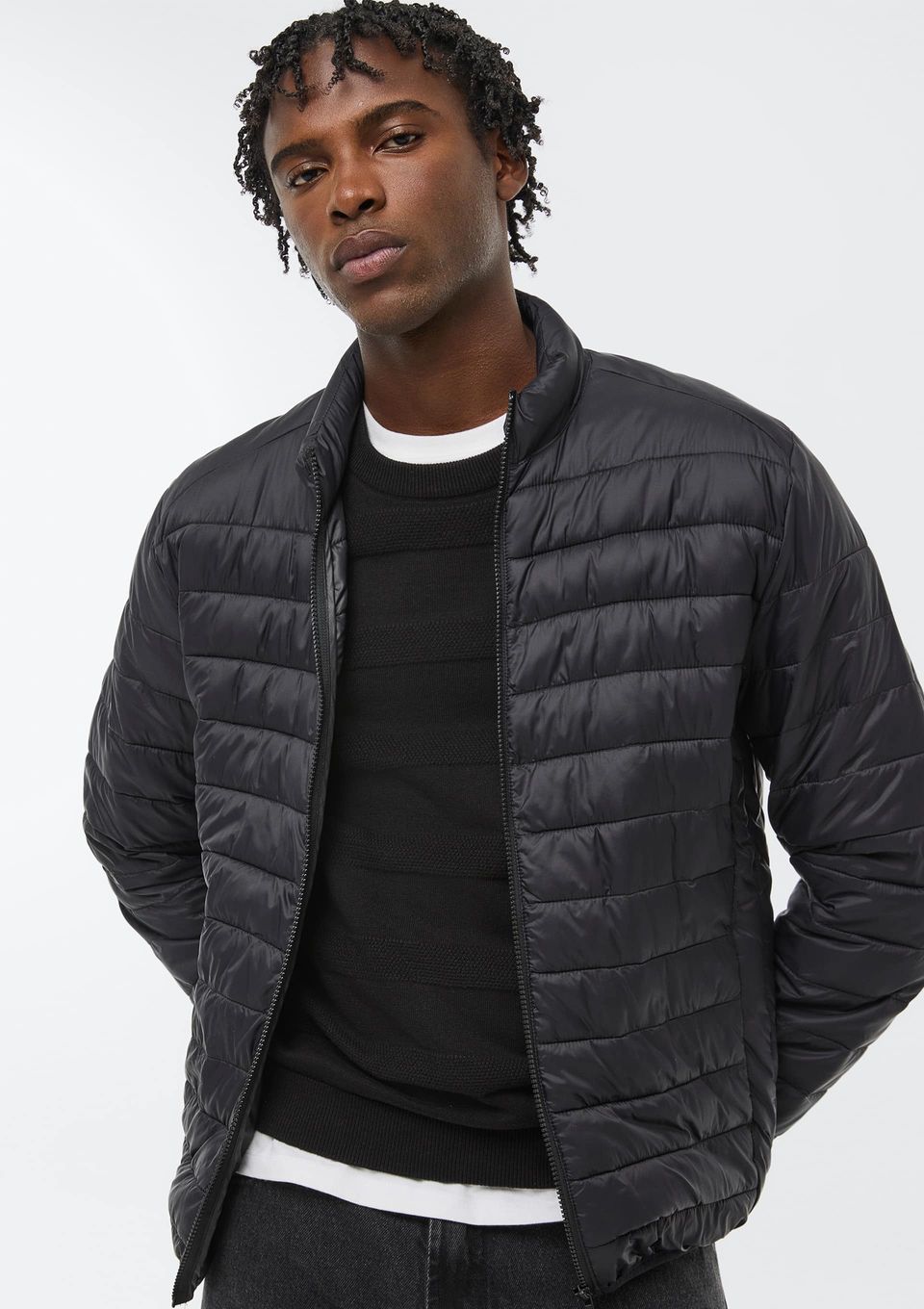 Jaqueta Masculina Puffer Matelassê + Saquinho - Preto