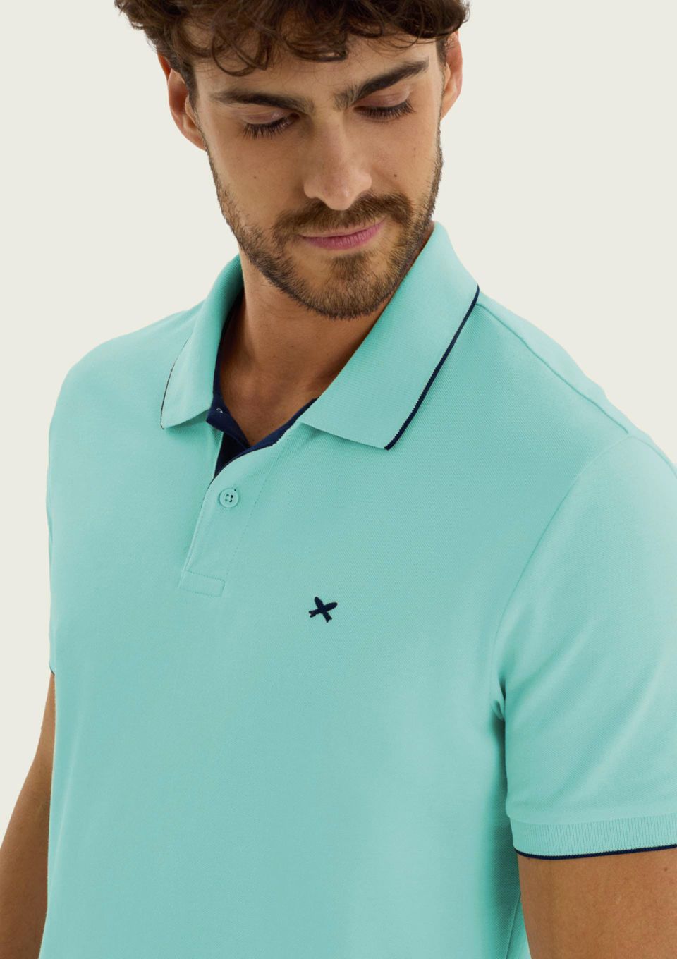 Camisa Polo Básica Masculina em Piquet com Bordado - Verde
