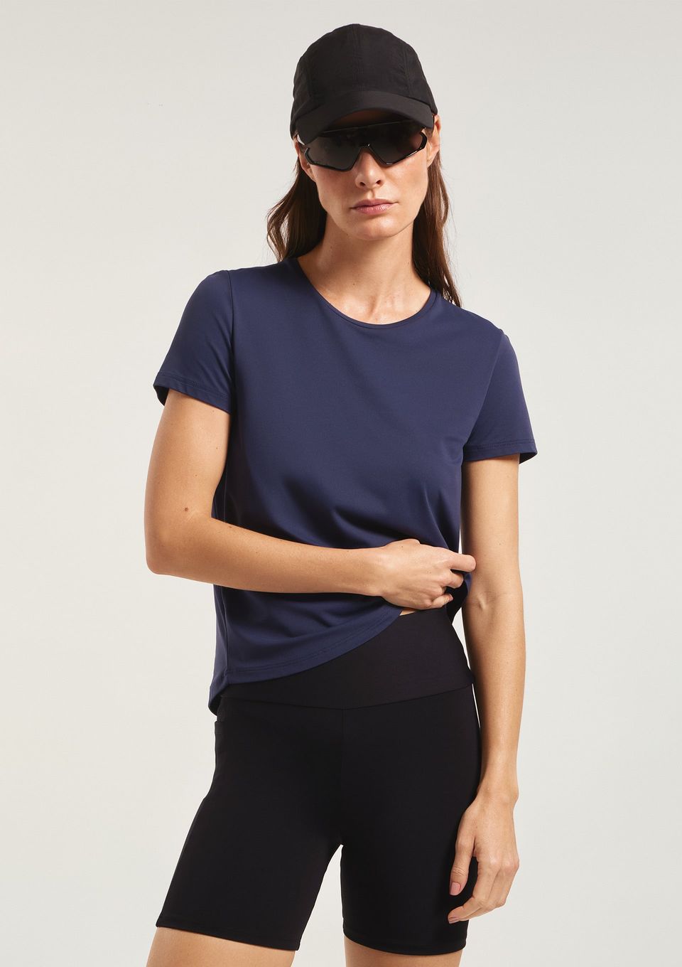 Camiseta Esportiva Básica Feminina Proteção Uv - Azul