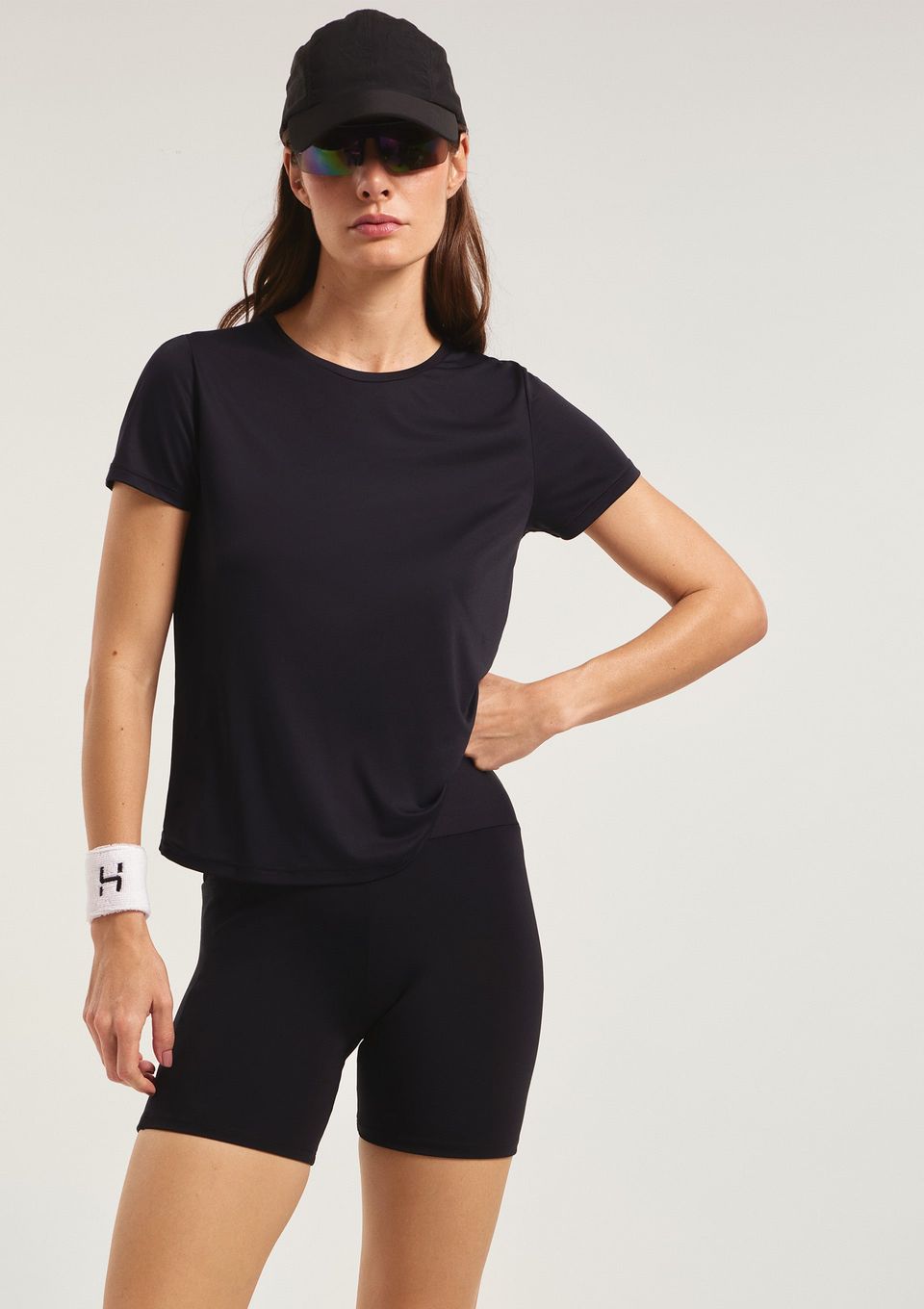 Camiseta Esportiva Básica Feminina Proteção Uv - Preto