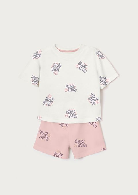 Pijama Infantil Menina Box Estampado - Off White — Hering