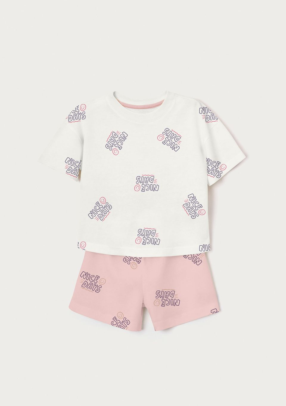Pijama Infantil Menina Box Estampado - Off White