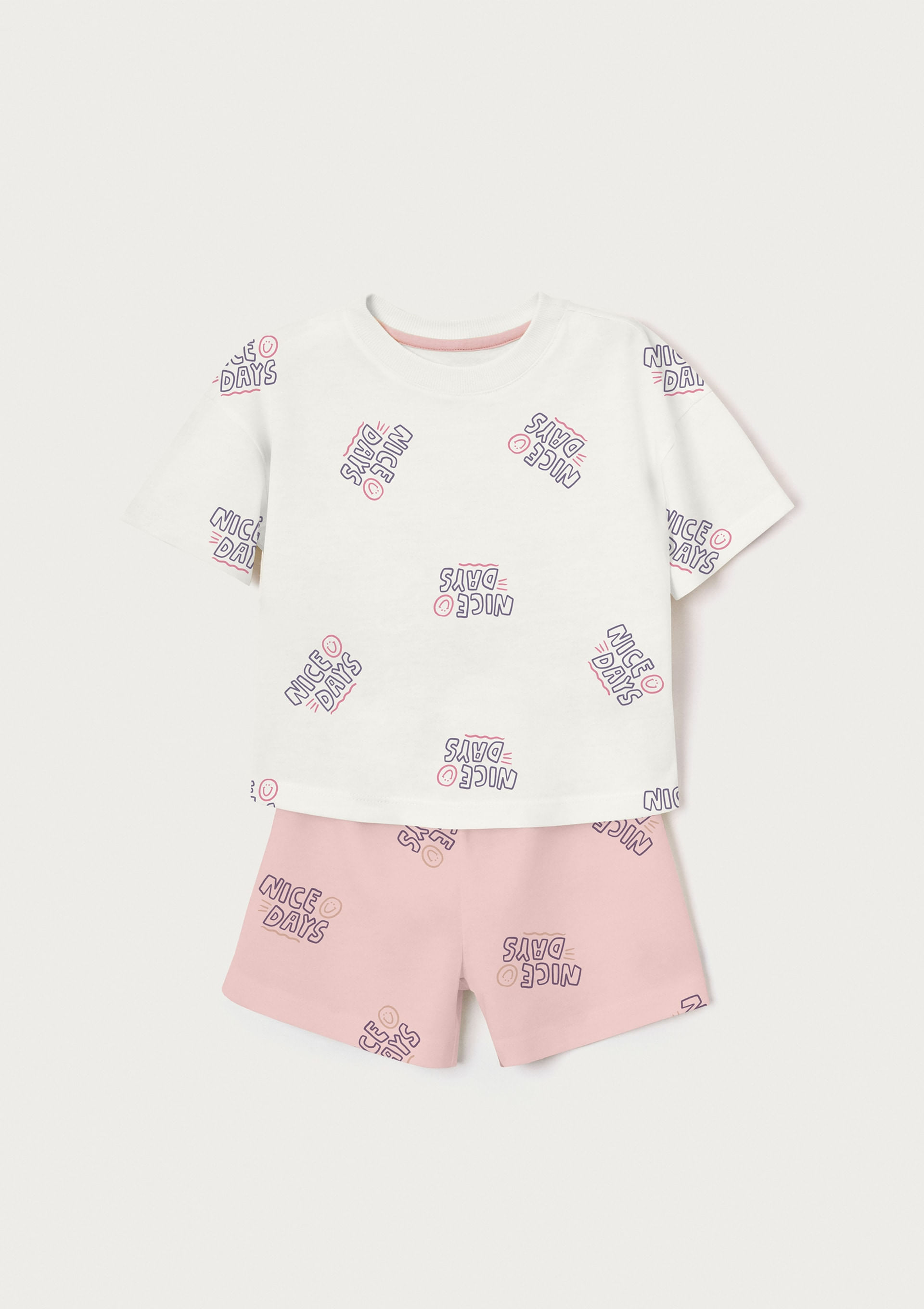 Pijama Infantil Menina Box Estampado - Off White — Hering