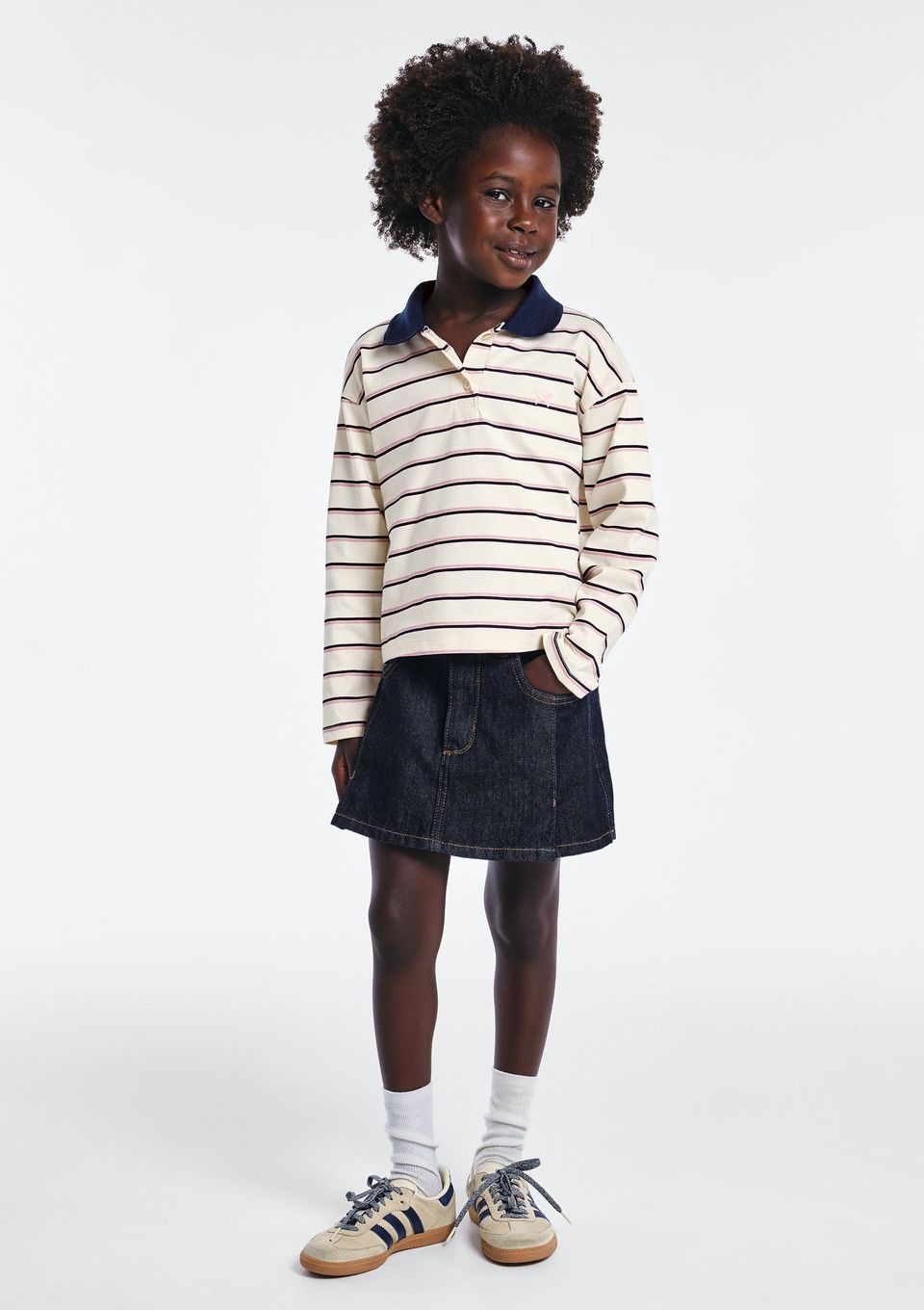 Shorts Saia Jeans Infantil Estonado - Azul