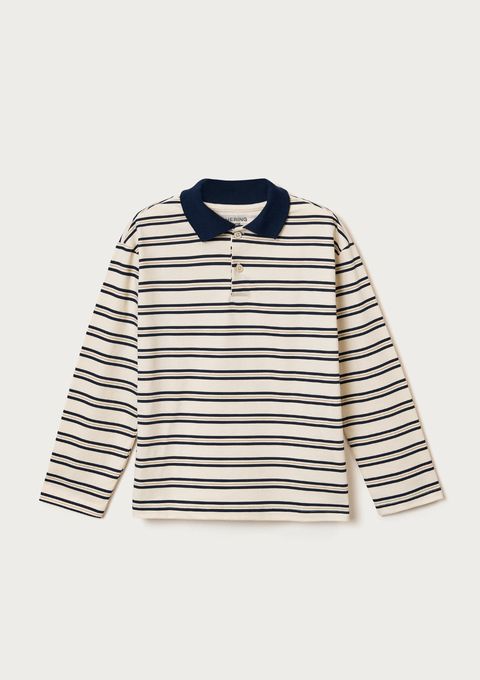 Camisa Polo Infantil Menino Comfort Listrada - Azul — Hering