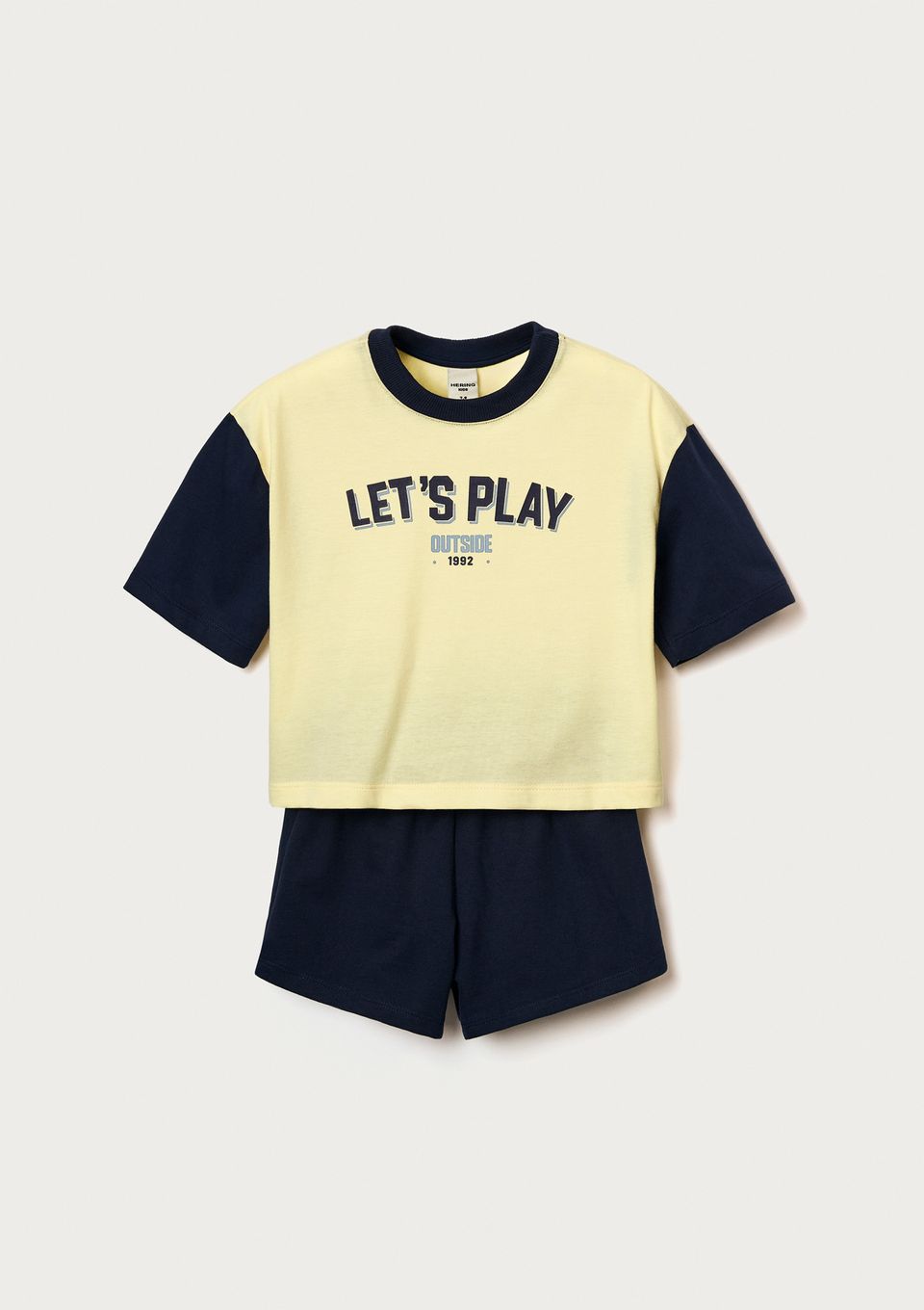 Conjunto Curto em Moletom Infantil Menina com Estampa - Azul