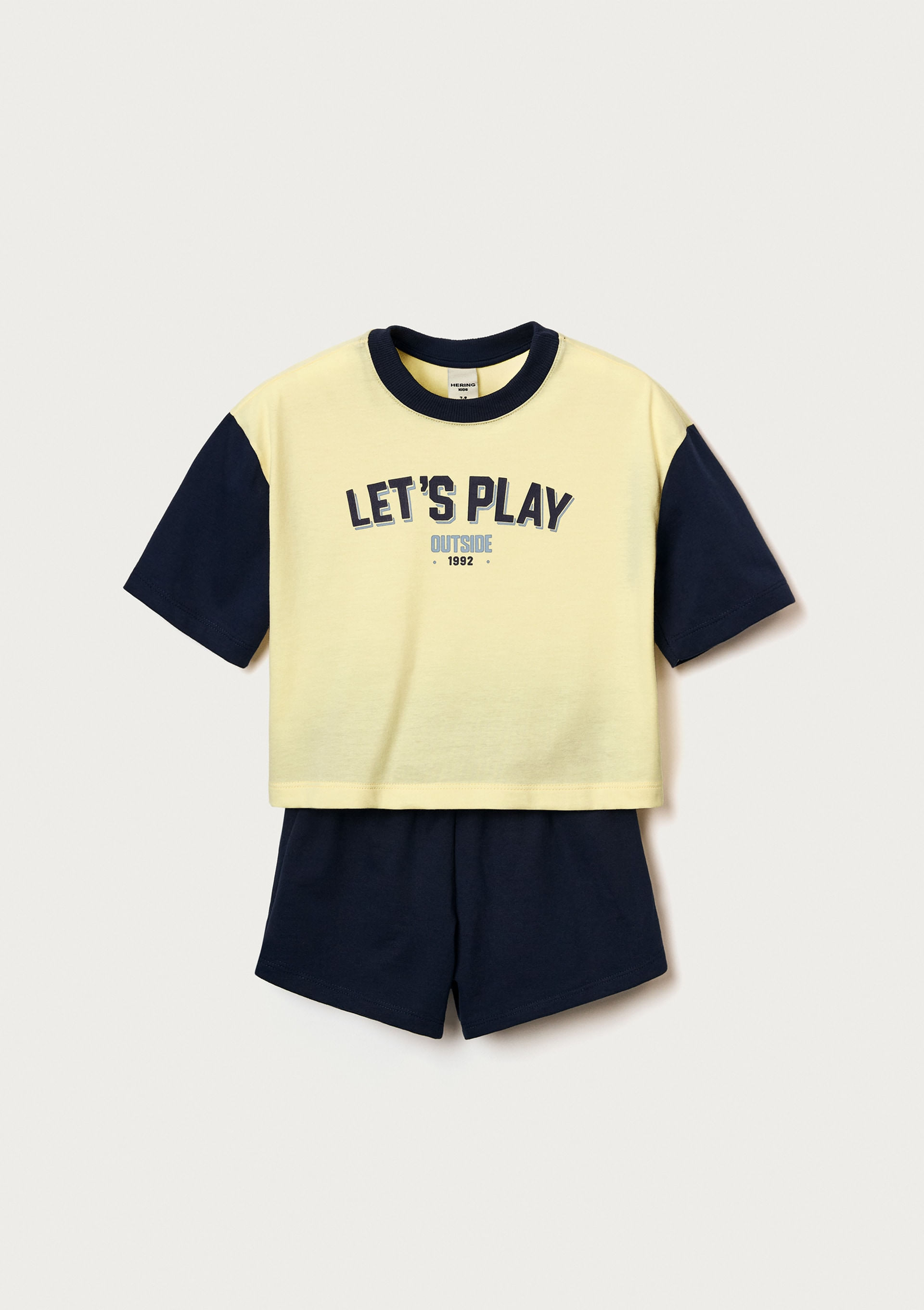 Conjunto Curto em Moletom Infantil Menina com Estampa - Azul — Hering