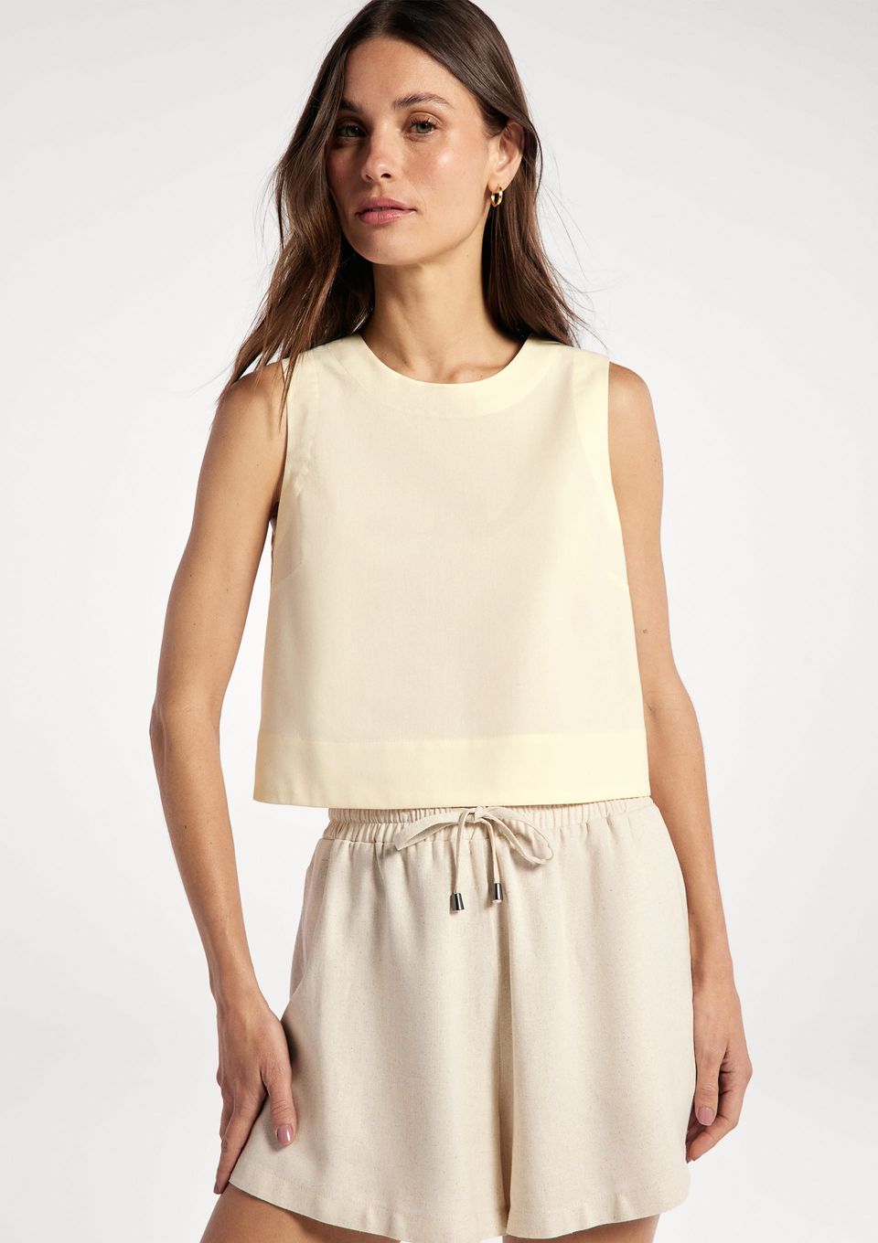 Regata Feminina com Linho - Amarelo
