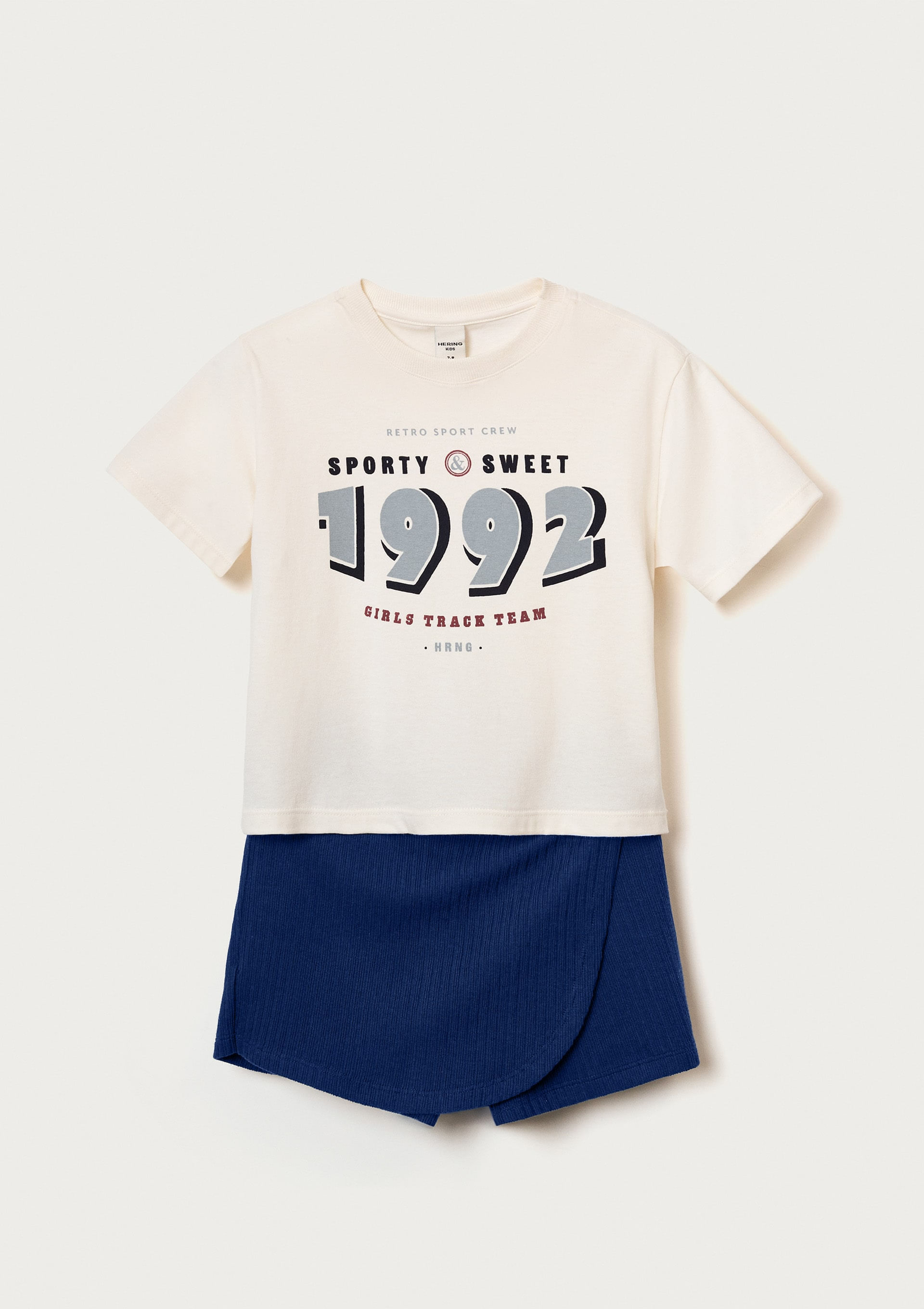 Conjunto Infantil Menina com Shorts Saia - Azul — Hering