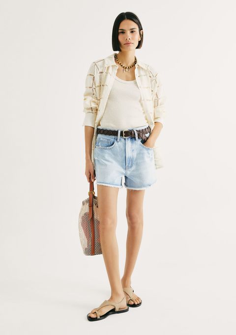 Shorts Jeans Feminino Reto Curto - Azul — Hering