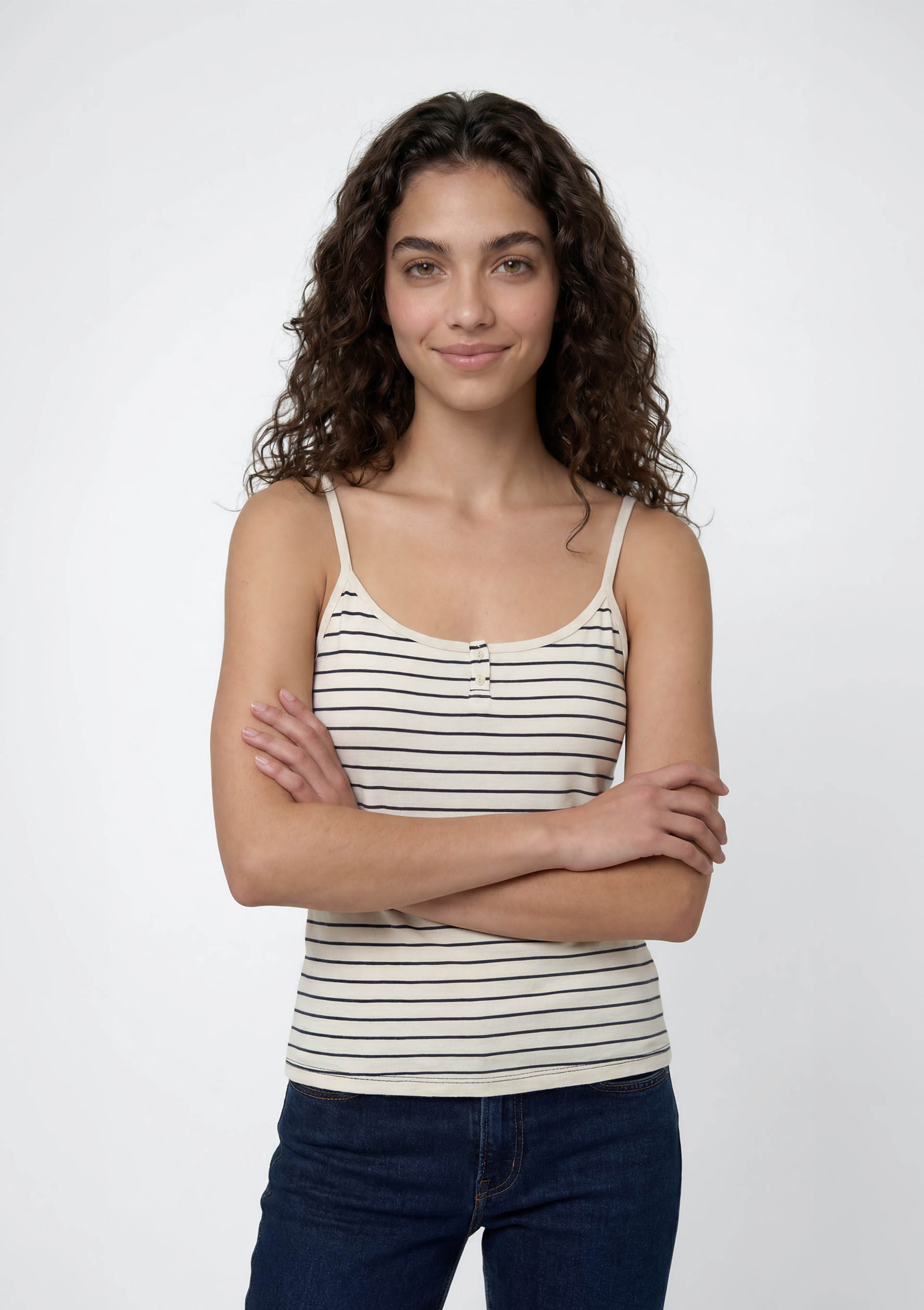 Regata Feminina Fio Tinto Listrada - Off White — Hering