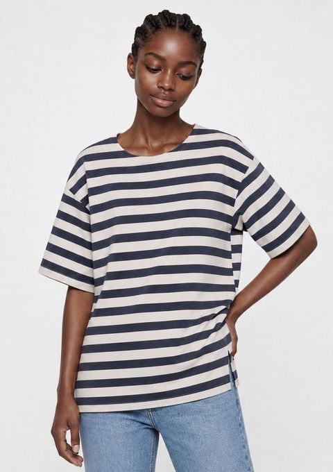 Blusa Feminina em Malha Listrada - Azul — Hering