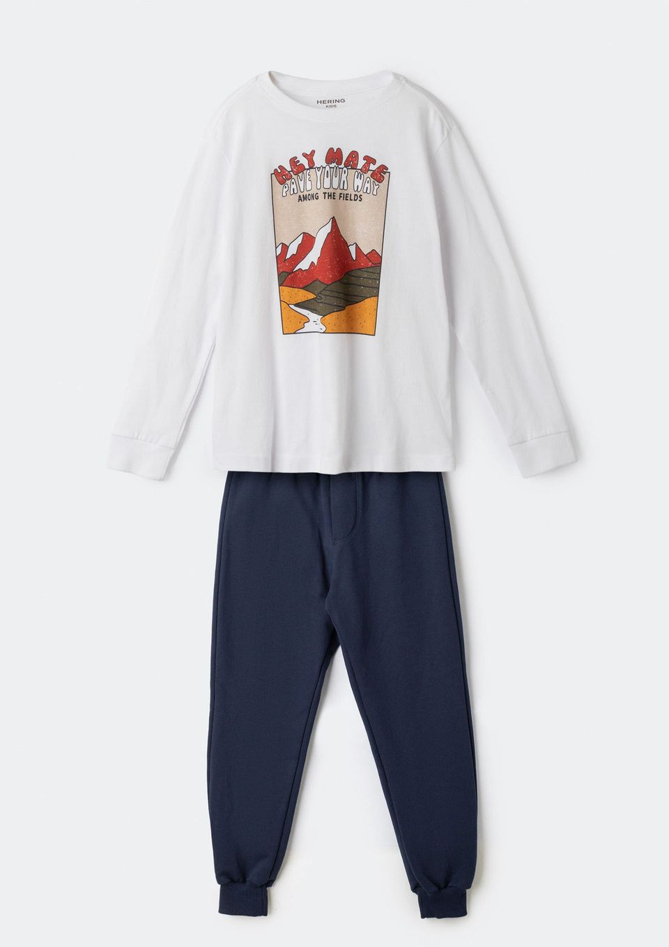 Conjunto Infantil Menino em Moletom com Estampa - Azul