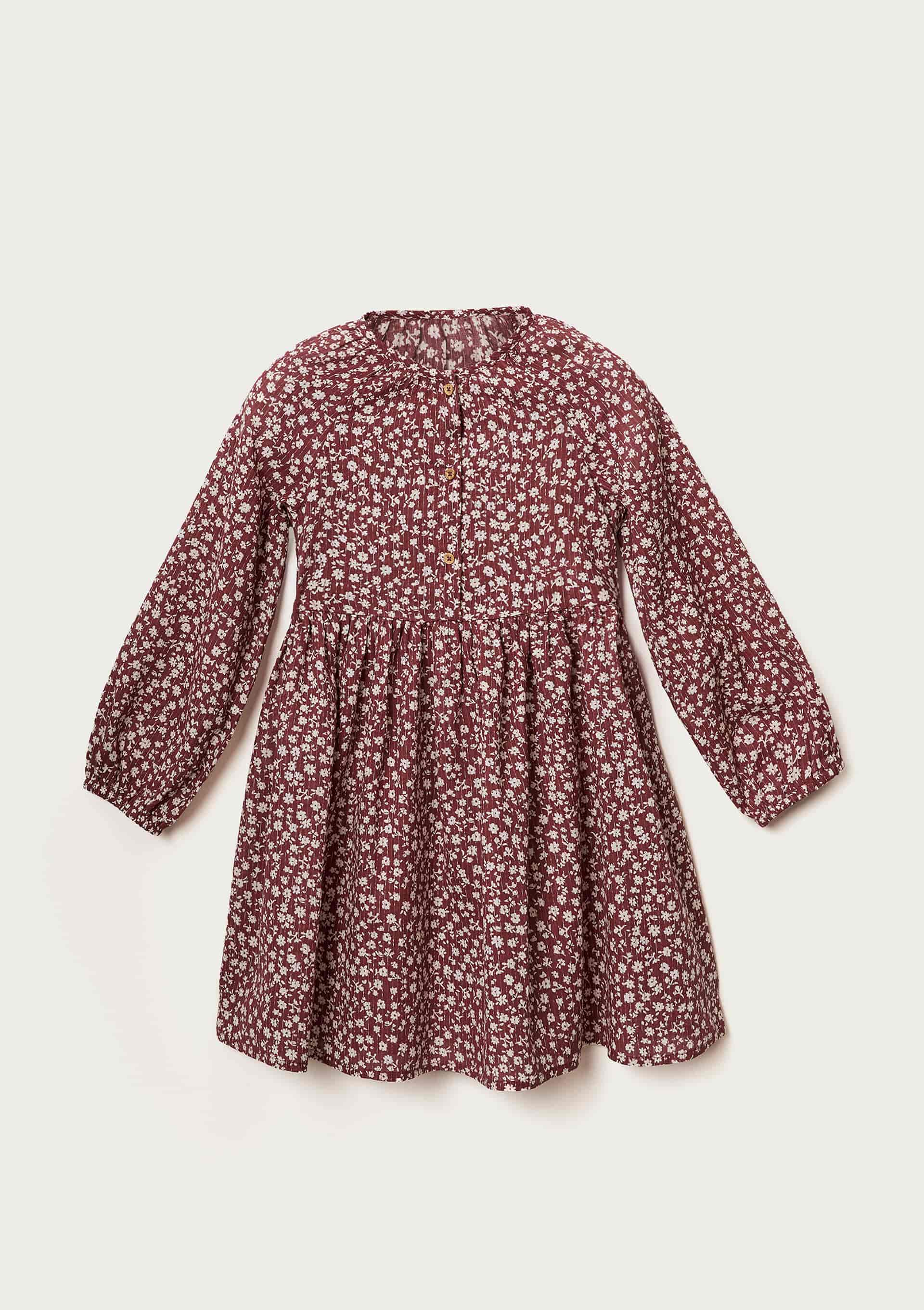 Vestido Infantil Manga Longa Estampado - Vermelho — Hering