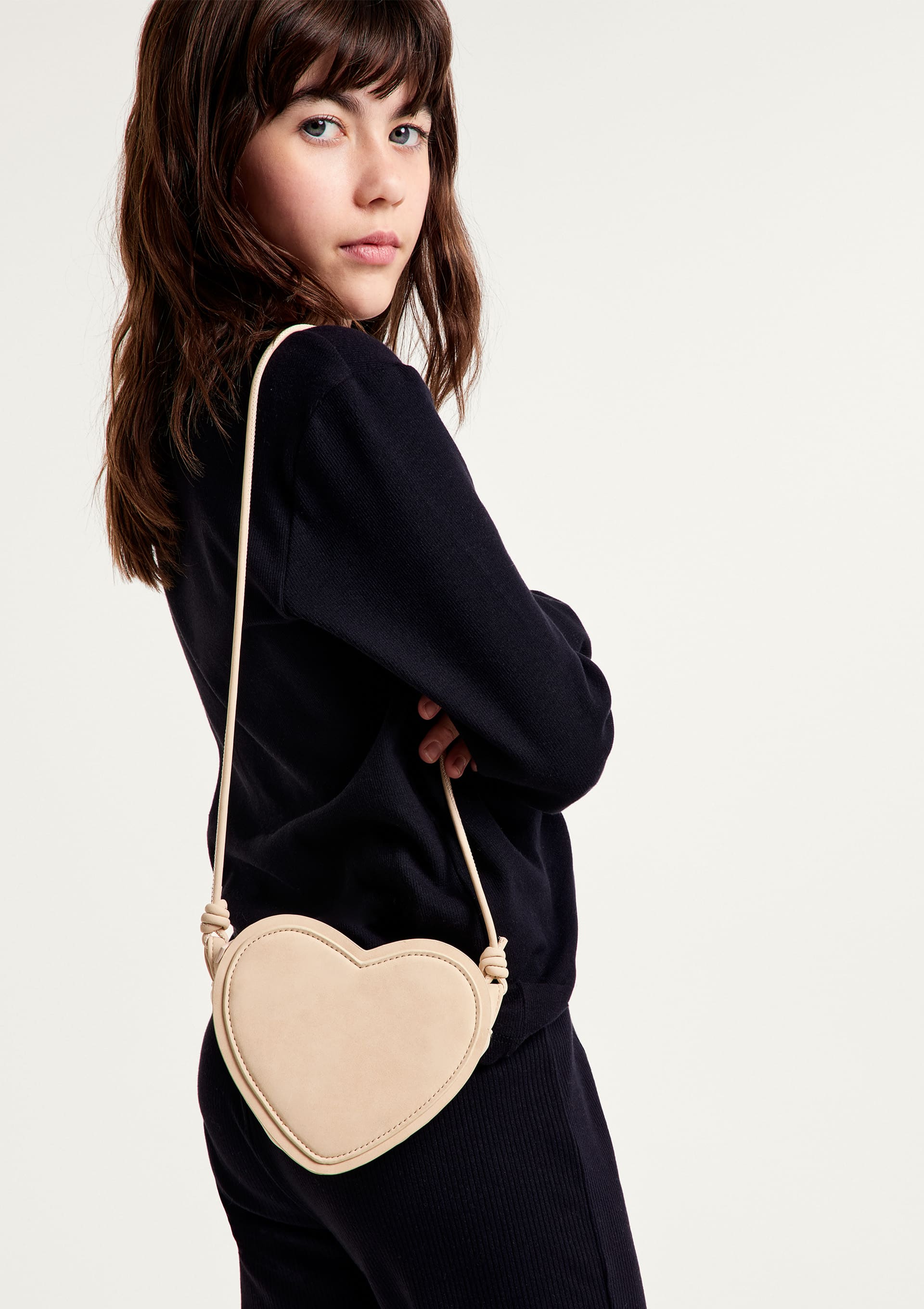 Bolsa Infantil Menina Coração em Pu - Creme — Hering