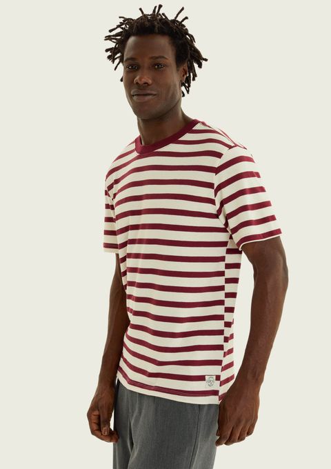 Camiseta Masculina Fio Tinto Listrada - Vinho — Hering