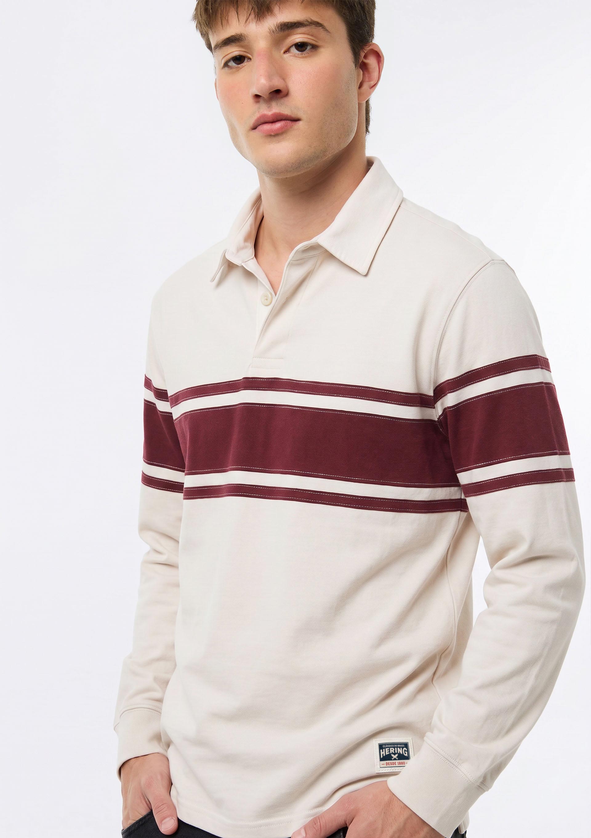 Camisa Polo Masculina Comfort Fio Tinto - Vinho — Hering