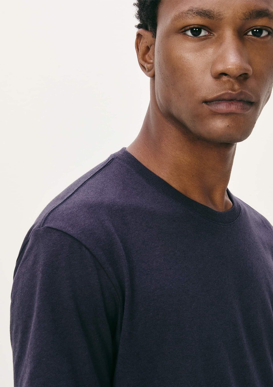 Camiseta Básica Masculina Manga Curta Regular em Malha H+ - Azul