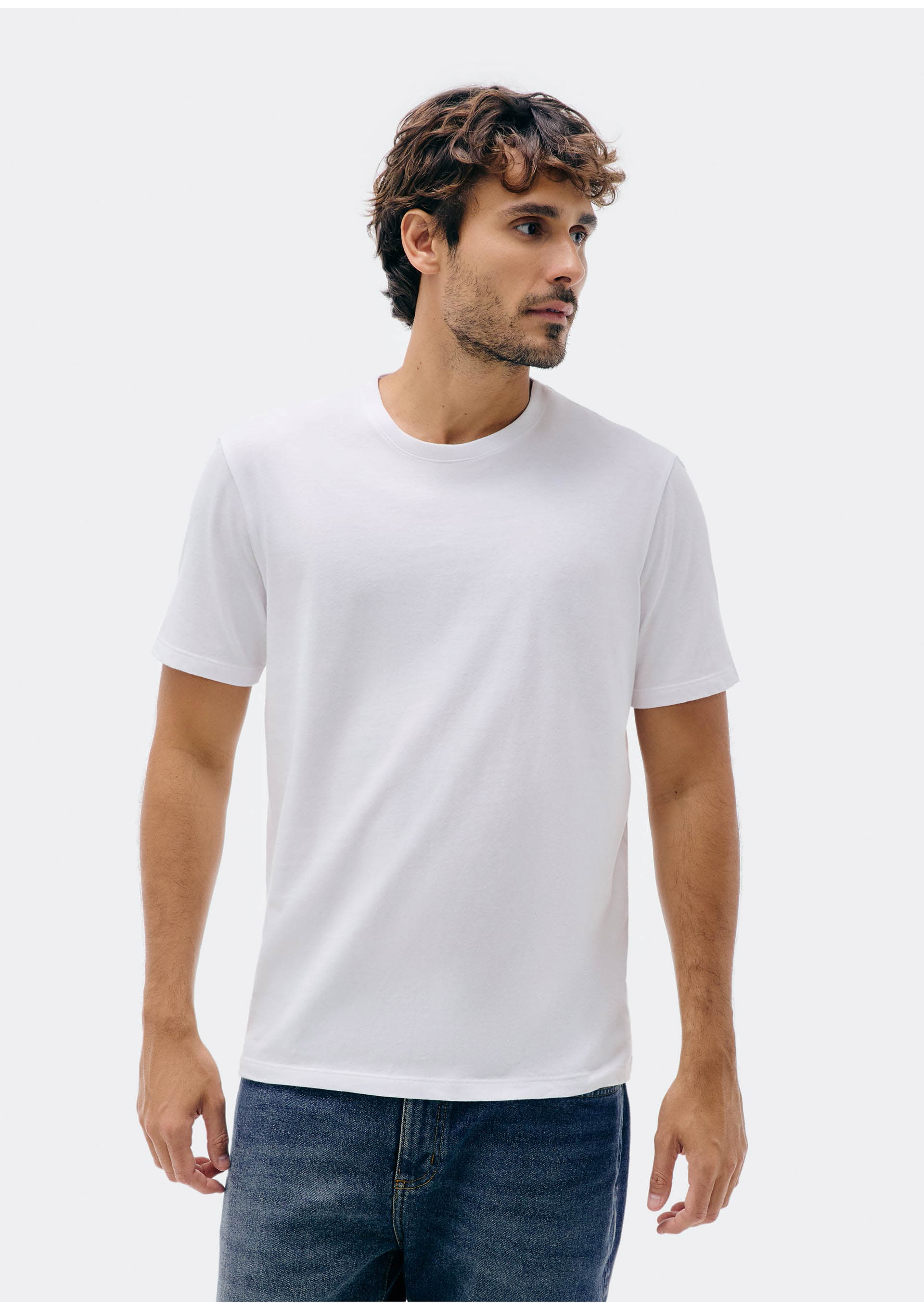 Camiseta Básica Masculina Manga Curta em Malha H+ - Branco — Hering