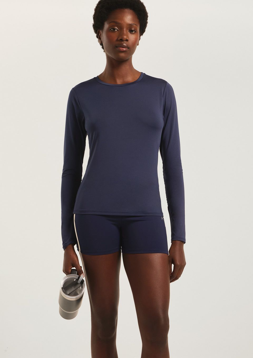 Camiseta Esportiva Feminina Manga Longa Proteção Uv - Azul
