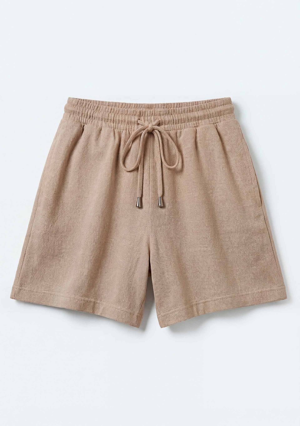 Shorts Feminino em Linho com Amarração - Bege