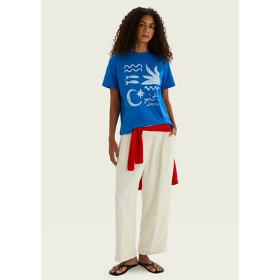 Calça Feminina Reta Em Alfaiataria - Off white