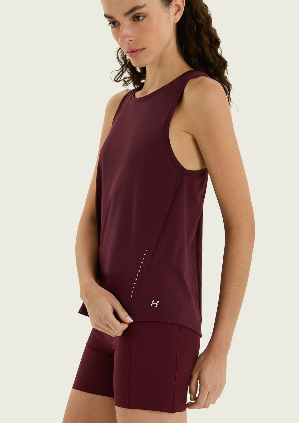 Regata Esportiva Feminina com Refletivo - Vinho