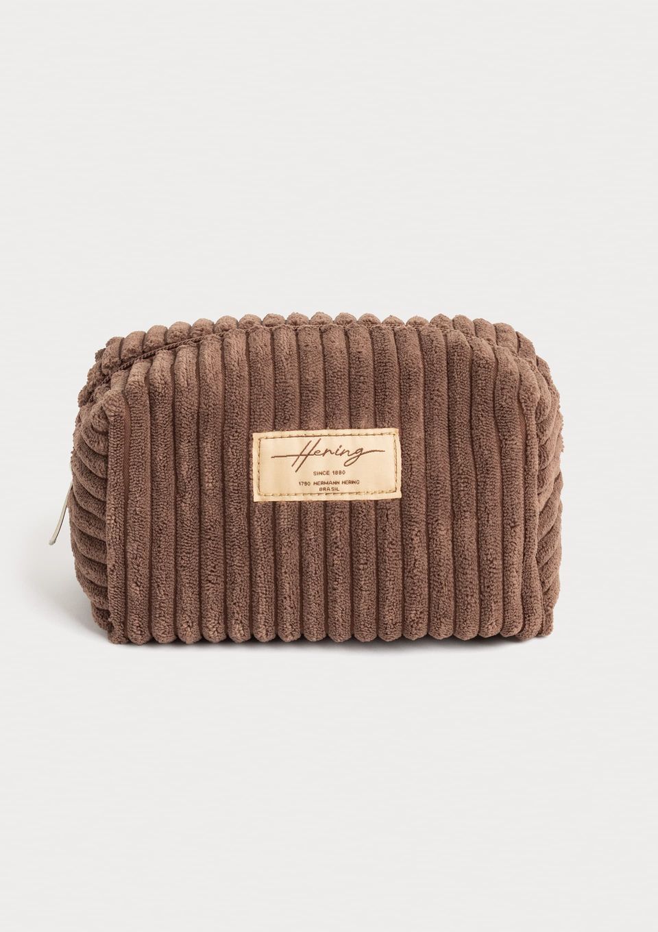 Necessaire Feminina Média em Plush - Marrom