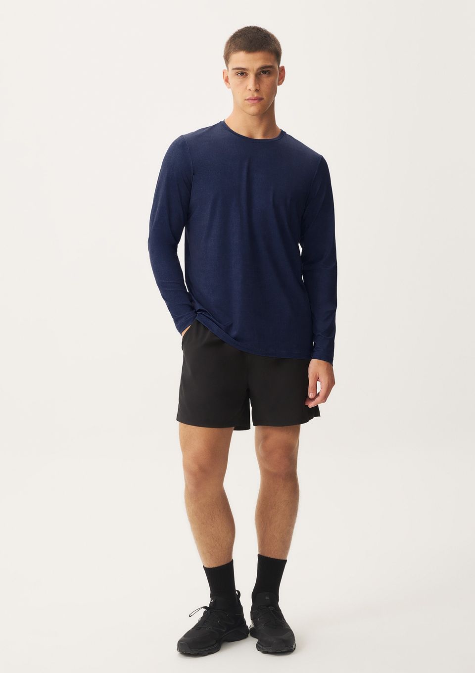Camiseta Esportiva Masculina Manga Longa Proteção Uv - Azul