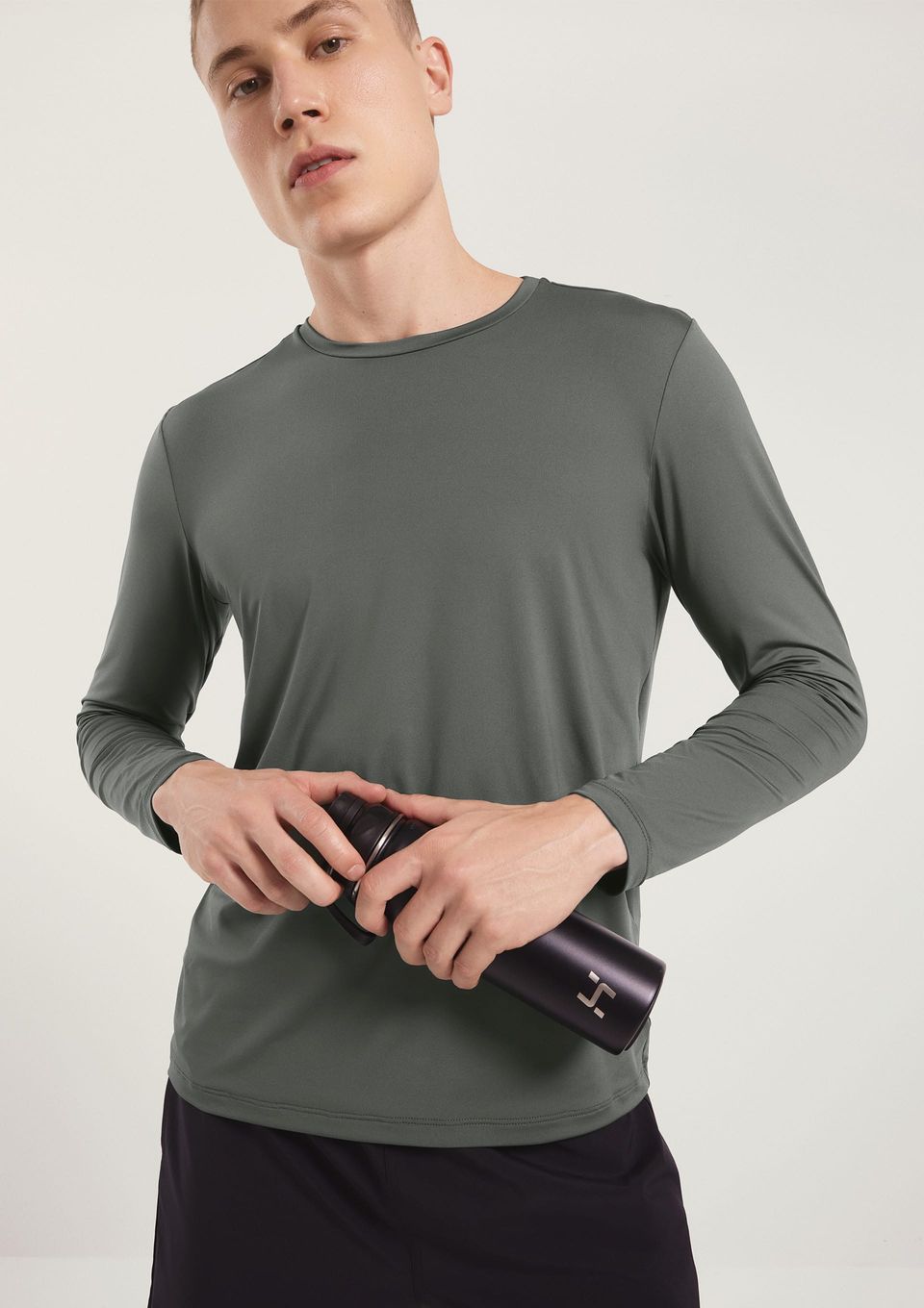 Camiseta Esportiva Masculina Manga Longa Proteção Uv - Verde
