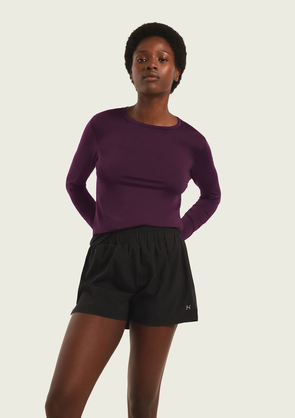 Camiseta Esportiva Feminina Manga Longa Proteção Uv - Vinho