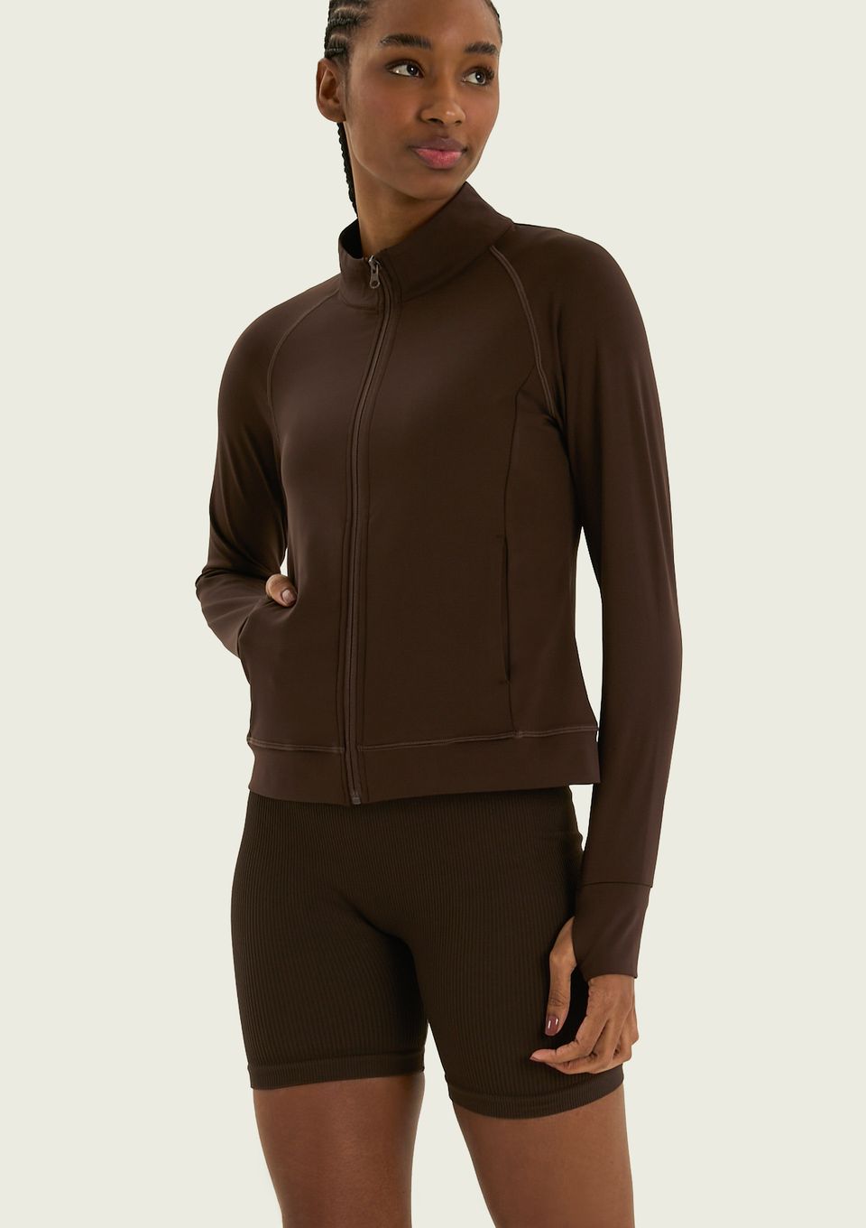Jaqueta Esportiva Feminina Alta Performance - Marrom