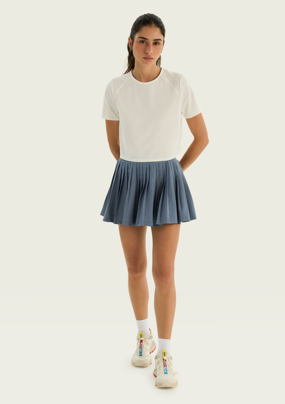 Shorts Saia Esportivo Plissado - Azul