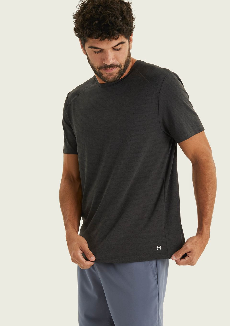 Camiseta Esportiva Masculina com Textura - Preto