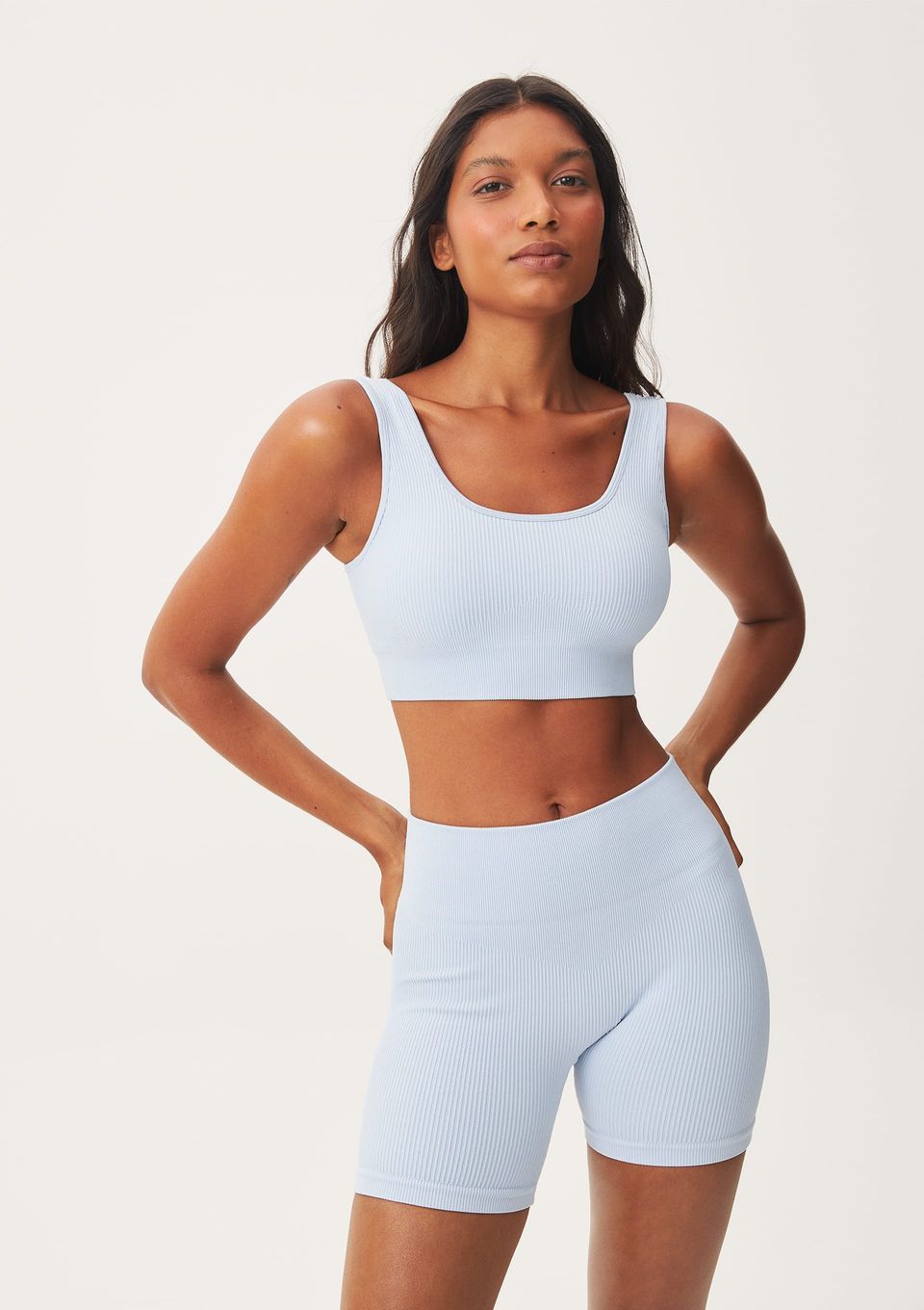 Top Esportivo Canelado Sem Costura - Azul
