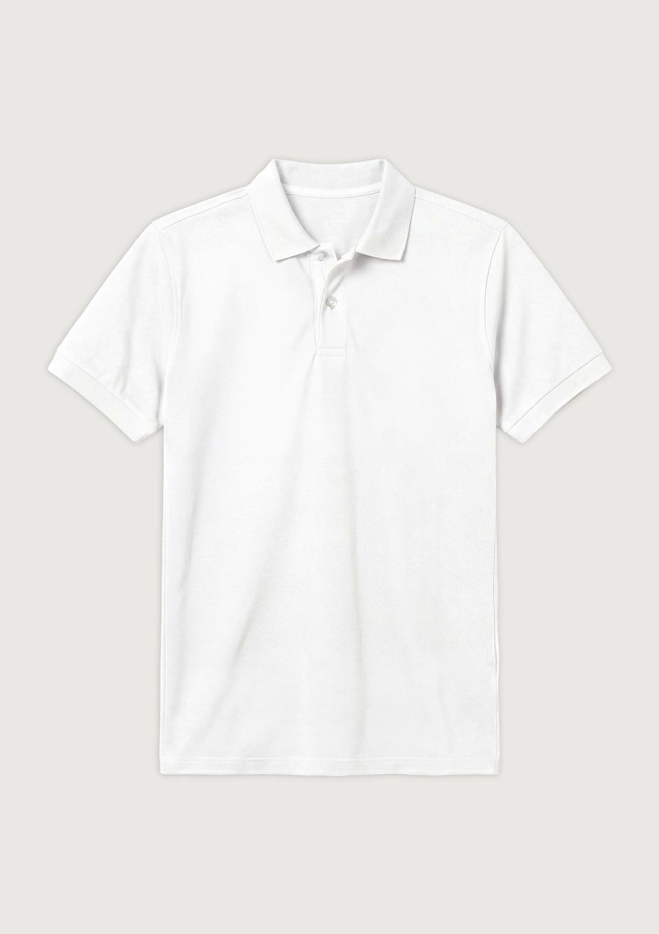 Polo Masculina Manga Curta em Malha Premium - Branco