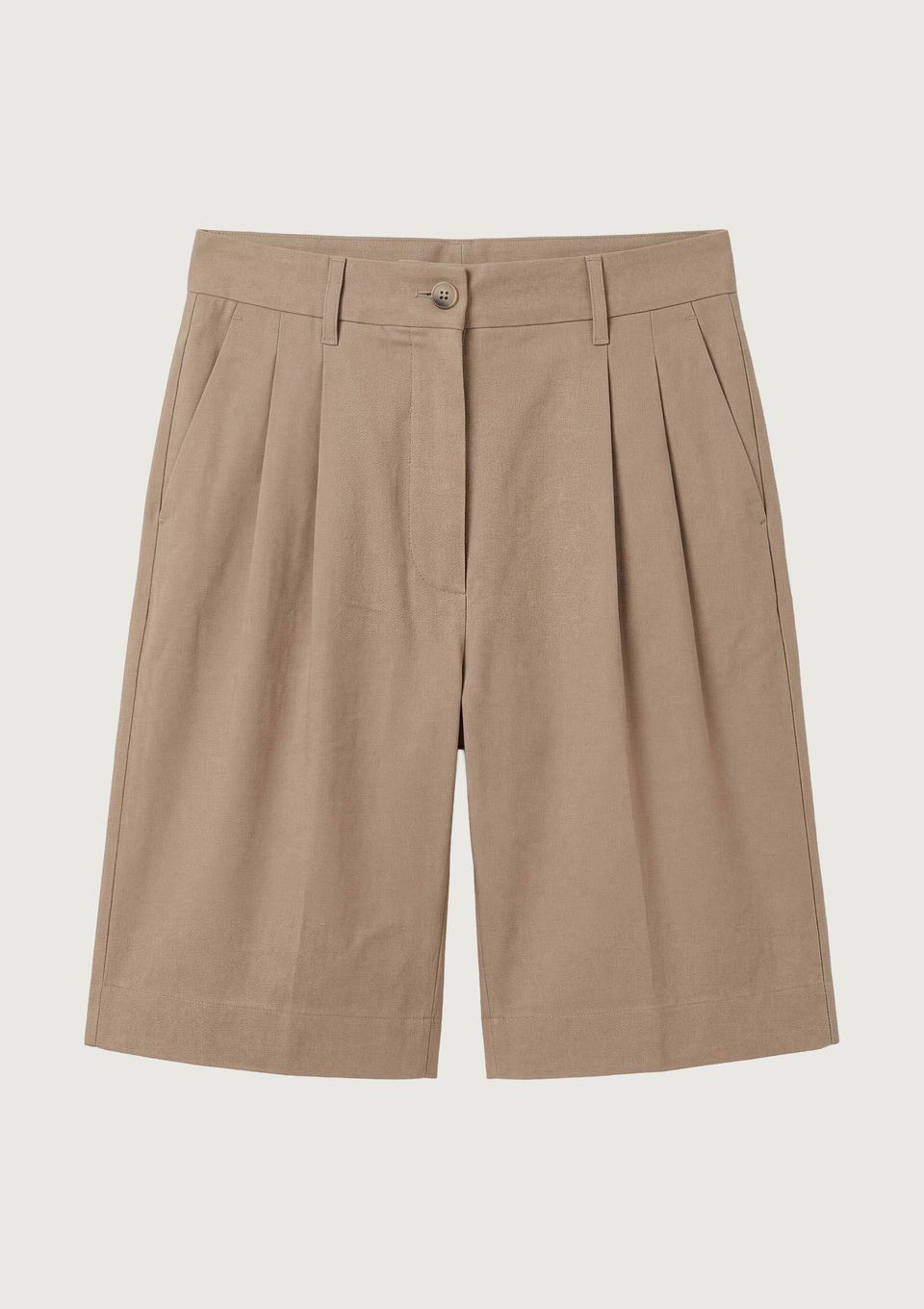 Shorts Feminino Reto em Alfaiataria - Bege