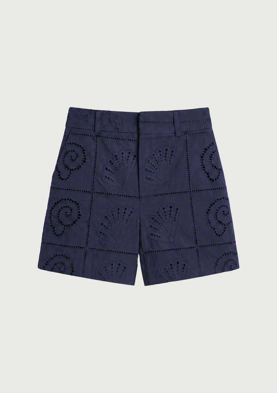 Shorts Feminino em Laise com Conchas - Azul