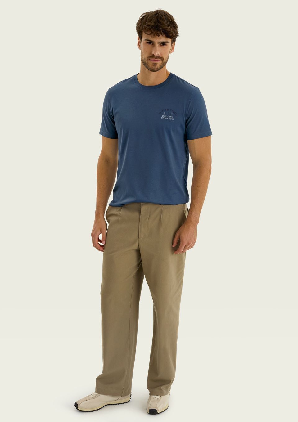 Camiseta Masculina Comfort com Estampa - Azul
