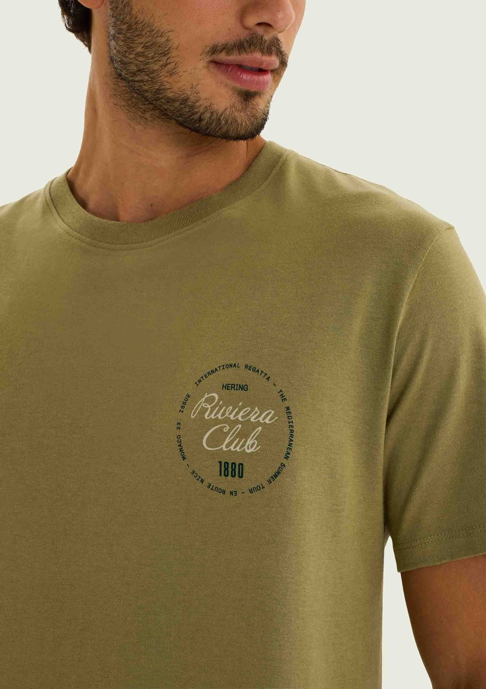 Camiseta Masculina Manga Curta com Estampa - Verde