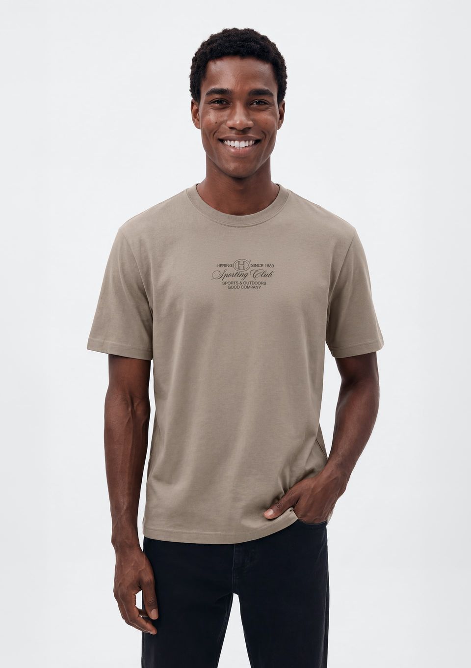 Camiseta Masculina Super Cotton Estampada - Bege
