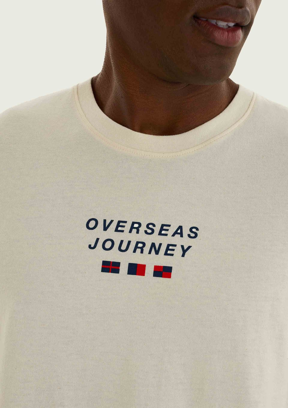 Camiseta Masculina Manga Curta com Estampa - Off White