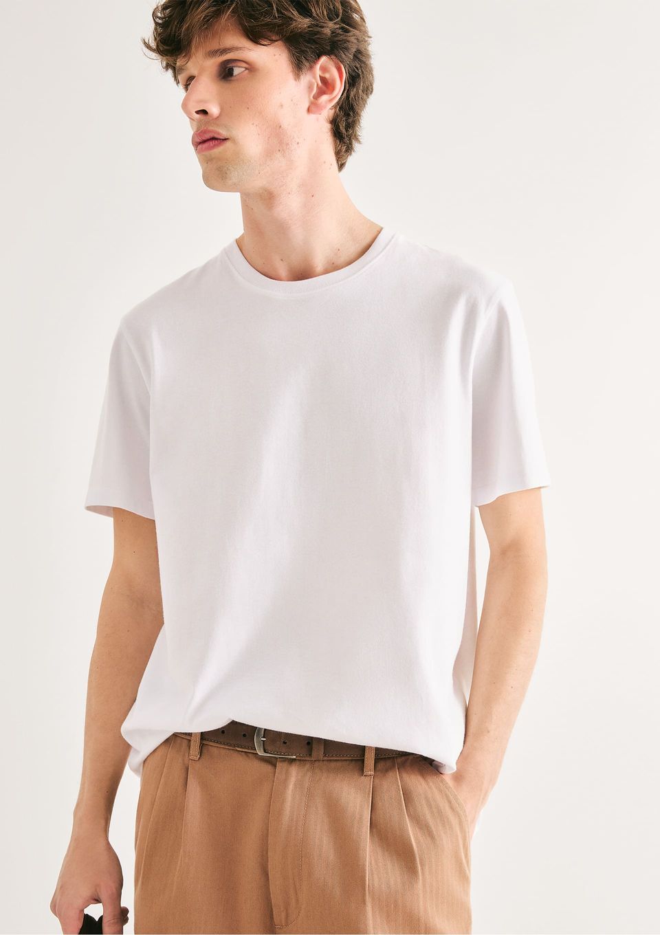 Camiseta Básica Masculina Comfort Super Cotton - Branco