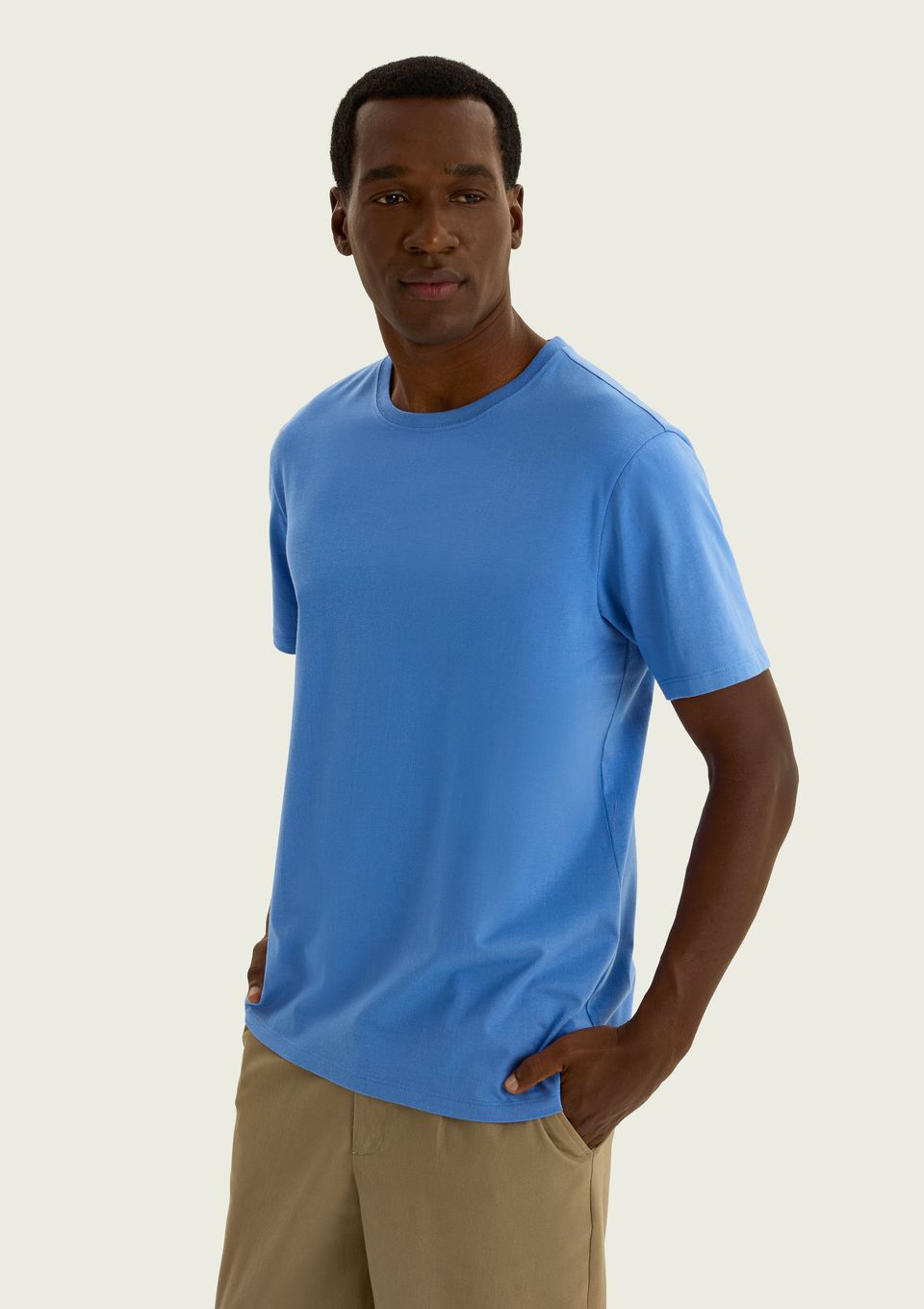 Camiseta Básica Masculina Comfort Super Cotton - Azul