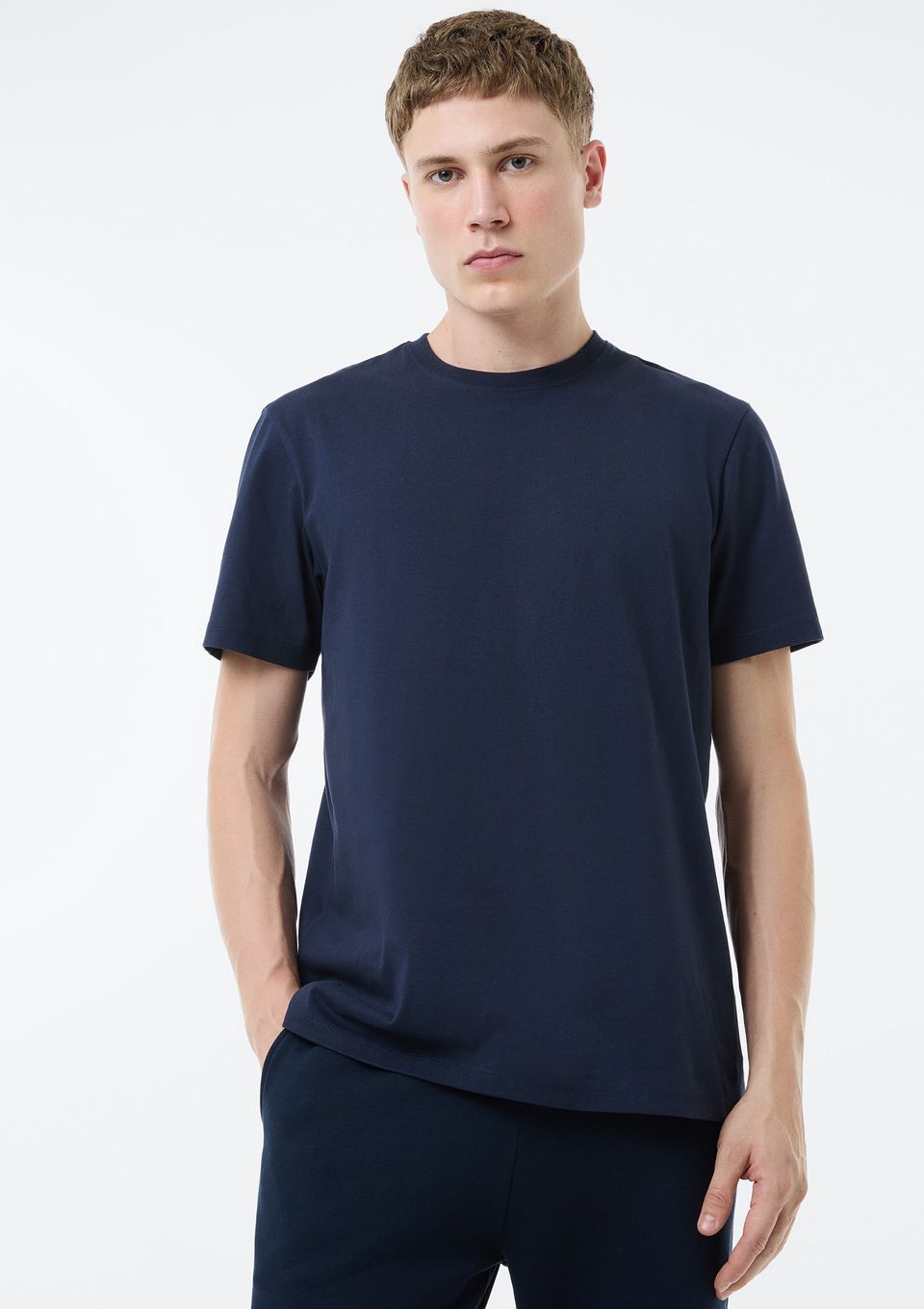 Camiseta Básica Masculina Comfort Super Cotton - Azul