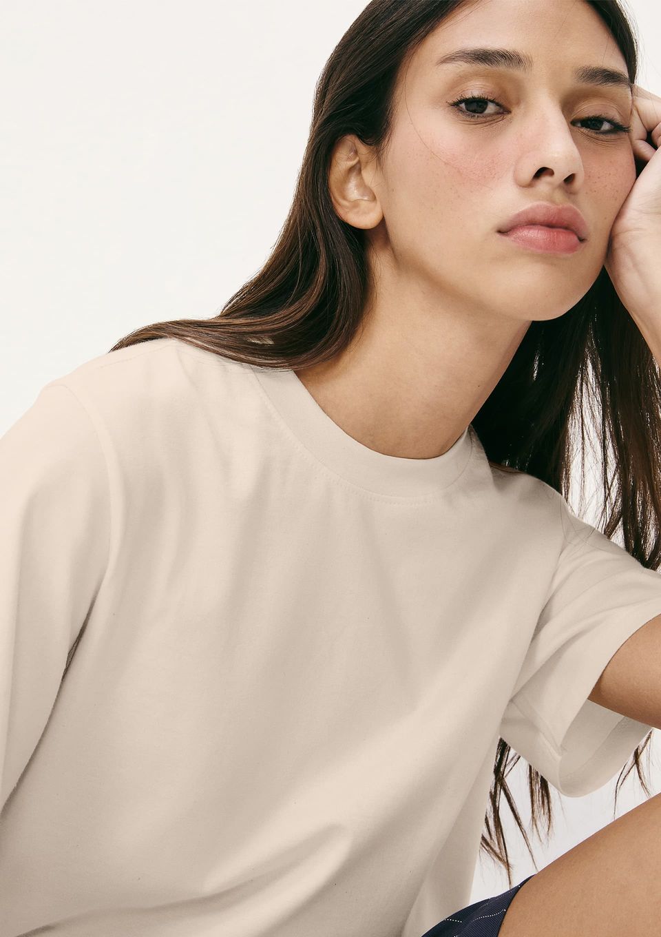Camiseta Feminina Manga Curta Super Cotton - Bege