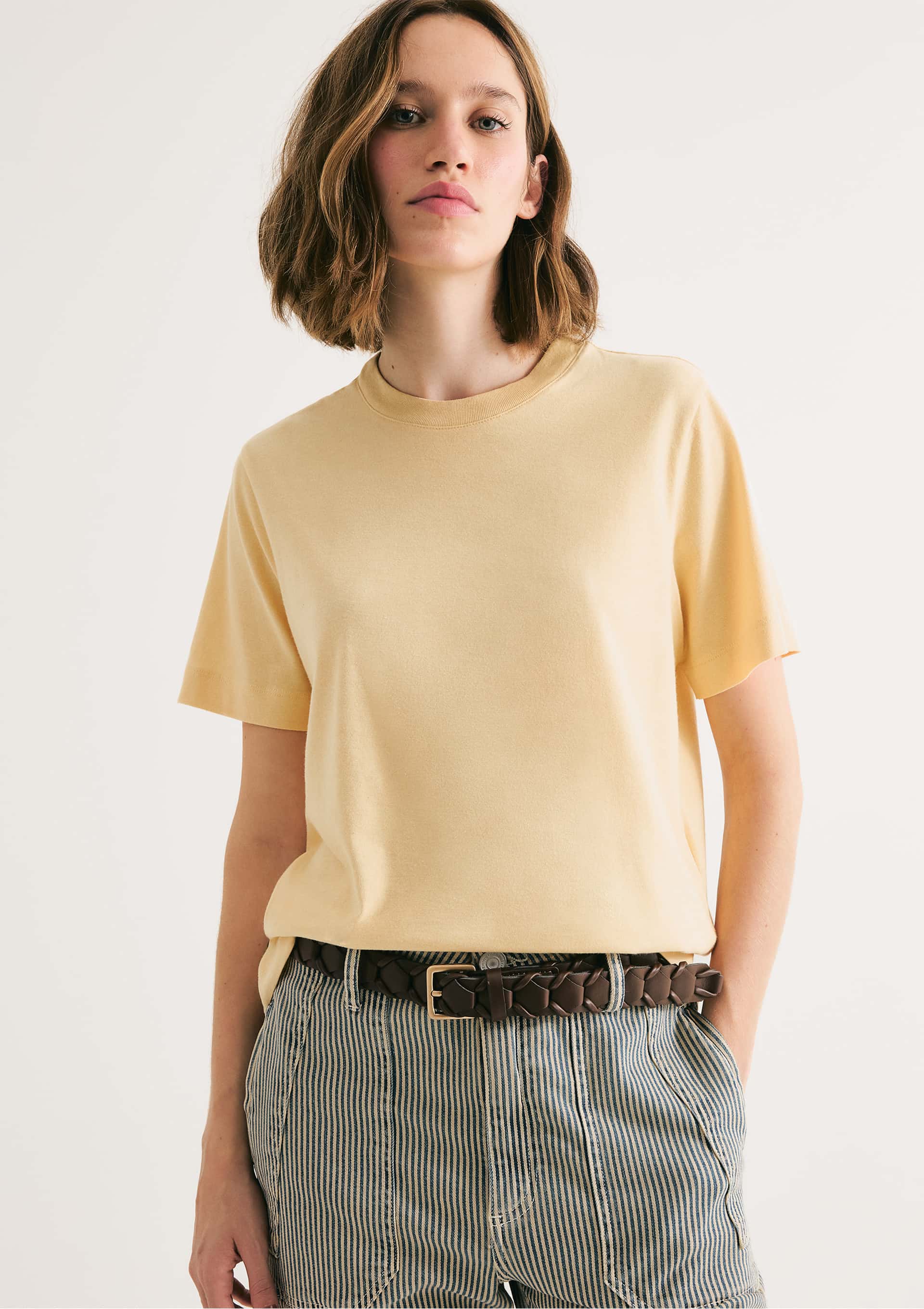 Camiseta Feminina Manga Curta Super Cotton - Amarelo — Hering