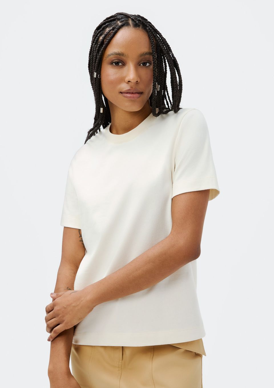 Camiseta Feminina Manga Curta Super Cotton - Bege